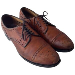 Allen Edmonds Sanford Distressed Leather Brogue Cap Toe Oxford Shoes Mens 10.5 C